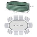 Set di 2 Aiuole Rialzate 135x90x30 cm con Bordo in Gomma e Design Modulare in Metallo Galvanizzato Verde      