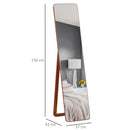 Specchio da Terra e Parete 37x43x156 cm Struttura in Legno Noce Chiaro