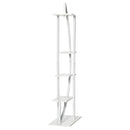 Portafiori a 5 Livelli a Mezzaluna 50x30x160 cm per Interni ed Esterni in MDF e Acciaio Bianco
