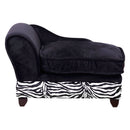 Divano per Animali Domestici con Vano Portaoggetti Nero e Bianco 57x34x36 cm 