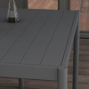 Tavolo da Giardino a Doghe 145x90x74 cm per 6 Persone in Acciaio e Alluminio Grigio Scuro      