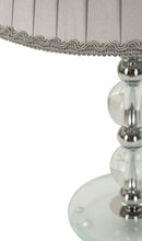 Lampada da Tavolo Tolly Ø30x48 cm in Metallo e Vetro e Tessuto Argento      