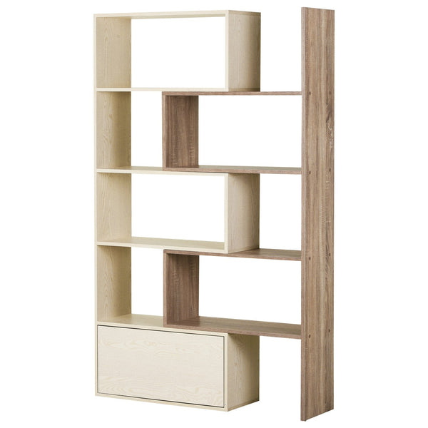 Libreria Scaffale a Ripiani Salvaspazio per Soggiorno in Legno 141x29x176 cm Bianco Rovere acquista