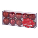 Set 10 Palle di Natale Ø5 cm in Plastica Rosso