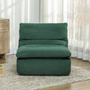 Poltrona da Salotto Design Moderno da Terra 82x103x75 cm in Tessuto Effetto Velluto e Schiuma Verde  