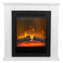 Camino Elettrico da Terra Caminetto Geneva 1800W Effetto Fuoco con Cornice Bianca