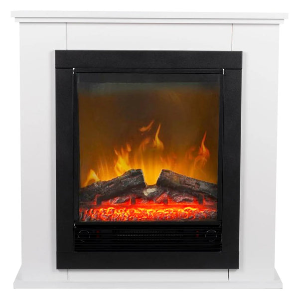 Camino Elettrico da Terra Caminetto Geneva 1800W Effetto Fuoco con Cornice Bianca acquista