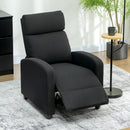 Poltrona Relax Reclinabile Manualmente 69x88x101 cm in Tessuto Effetto Lino Nero  