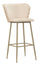 Sgabello Bar Alaska B Crema Set 2 Pz 55x58x106 cm in Compensato e Spugna e Ferro e Poliestere Crema