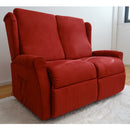 Divano Relax Camelia Doppia Seduta Alzapersona Lift 1 Motore in Microfibra Bordeaux