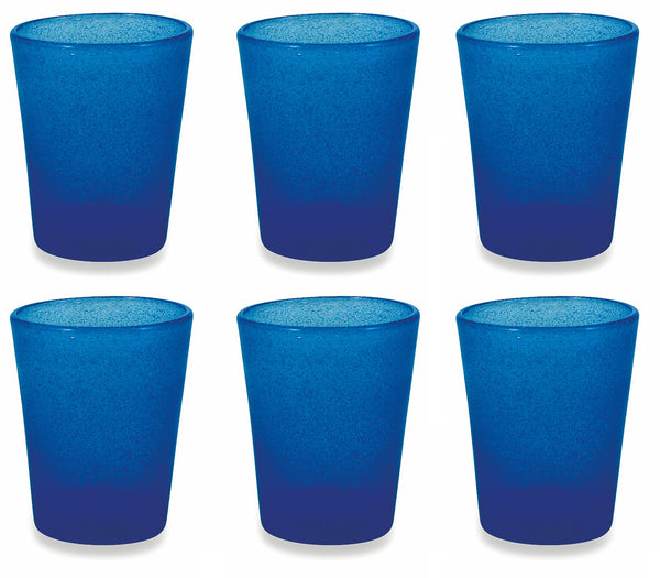 sconto Set 6 Bicchieri Ø8x10,5 cm in Vetro Villa d'Este Home Tivoli Cancun Blu