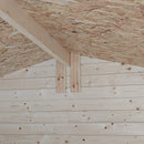 Casetta Box da Giardino per Attrezzi 146x146 cm con Porta Finestrata in Legno Naturale