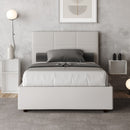 Letto 1 Piazza E Mezzo Imbottito in Similpelle Mika Bianco Varie Misure