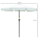 Ombrellone da Giardino Ø2,6x2,5 m Palo Ø38 mm in Alluminio e Poliestere Beige