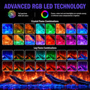 Camino Elettrico da Incasso a Parete Frontale 127x18x46 cm Detroit LED RGB e APP  
