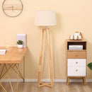 Lampada da Terra Ø44x149 cm E27 Paralume in Tessuto Bianco
