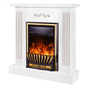 Camino Elettrico da Pavimento 90,5x94x26,5 cm Effetto Fiamma 2000W Smile & Meridian Bianco
