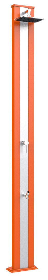 online Doccia da Esterno Giardino Miscelatore e Lavapiedi Arkema Spring S Fascia Inox Arancio