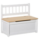 Cassapanca per Bambini 2 in 1 60x30x50 cm in Legno Bianca