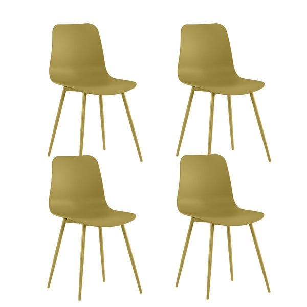 Set 4 Sedie Cover 50x58x85 cm in Polipropilene Senape online