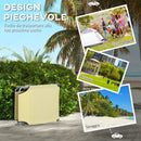 Set 2 Sdraio da Giardino 187x58x36 cm Pieghevoli con Schienale e Tettuccio Regolabili Beige      