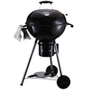 Barbecue a Carbone Carbonella in Acciaio Portatile 2 Ruote 50x63x94 cm  Round