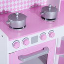 Cucina Giocattolo per Bambini con Accessori in Legno Rosa 110x32.5x99.5 cm 