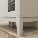 Mobile Cucina Multiuso per Microonde 80x35x97 cm Ripiani Chiusi e Mensola con Passacavi in MDF Bianco 