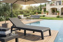Lettino da Giardino Prendisole 187,5x58x29 cm Reclinabile in 4 Posizione Keter Mallorca Effetto Juta Grafite