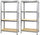 Set 2 Scaffali in Metallo 4 Ripiani in Legno Truciolato 90x40x176 cm Joker Zincato