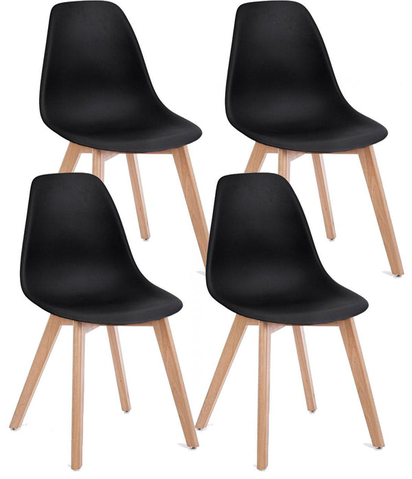 Set 4 Sedie 51,5x46,5x86 cm in Plastica Nero acquista