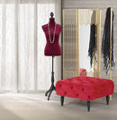 Puff Brigitte Bordeaux 74x74x43 cm Poliestere e MDF e Spugna Bordeaux