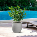 Vaso da Esterno Interno Design Cilindrico Ø35x34 cm Raffaello in Resina Beige 