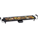 Piastra Grill Griglia Elettrica Antiaderente 86x21cm 5 Impostazioni di Calore Alpina