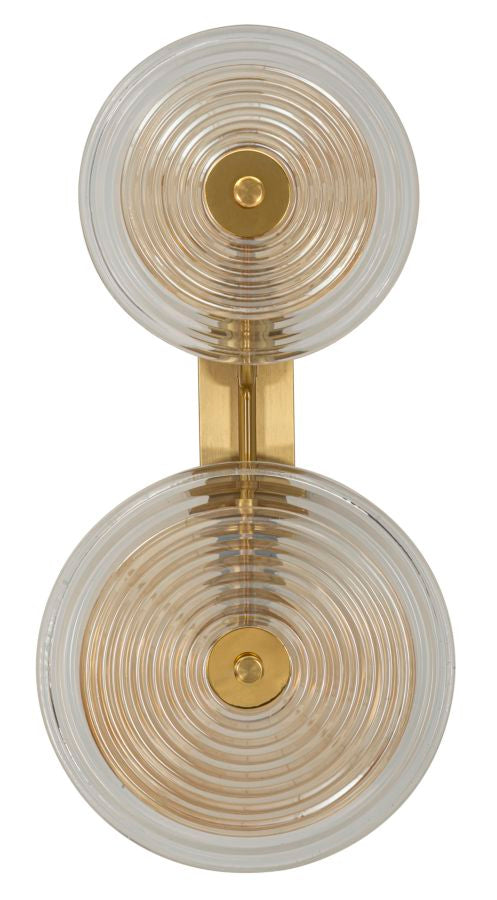 acquista Lampada da Muro Venice 25x10x52 cm in Vetro e Ferro Oro e Naturale e Marrone