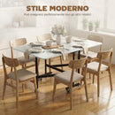Tavolo Pieghevole per 4-6 Persone 120x80x73 cm con 2 Ribalte e Ruote con Freno Struttura in Acciaio Bianco Legno      