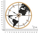 Orologio da Muro World New 60x5x60 cm in Ferro e MDF Marrone e Nero      