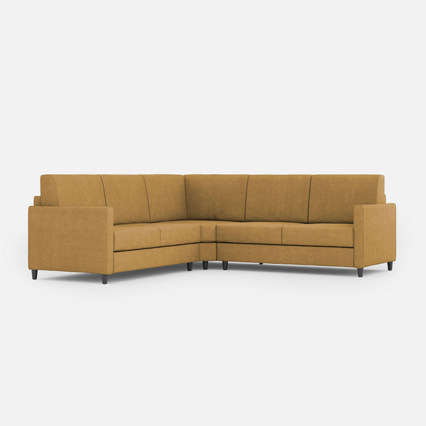 sconto Divano Angolare 5 Posti 221x221x85 cm Karay in Tessuto Ocra