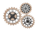 Orologio da Muro 3 Ingranaggi 93x3x74 cm in Ferro e MDF Marrone
