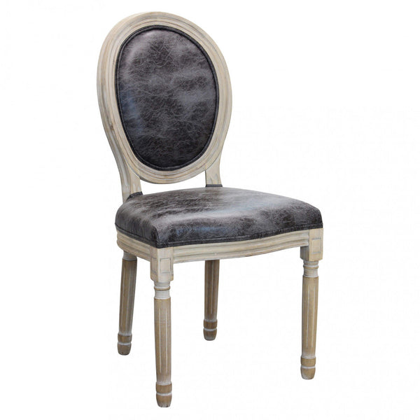Sedia Constance 48x46x96 h cm in Similpelle Grigio sconto