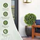 Set 2 Piante Artificiali di Bosso da 40 cm con Picchetto Integrato per Interno ed Esterno in PE Verde      