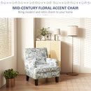 Poltroncina Retrò 71x74x82,5 cm in Tessuto con Finitura a Borchie e Fantasia a Fiori