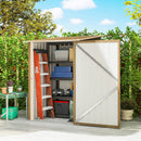 Casetta Box da Giardino Porta Attrezzi 100x104x160 cm con Porta a Battente in Acciaio Galvanizzato Giallo      