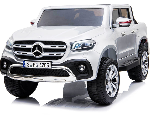 acquista Macchina Elettrica per Bambini 2 Posti 12V Mp4 con Licenza Mercedes Classe X Pick-up Bianca