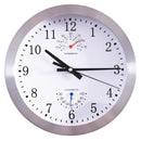 Orologio da Parete Movimento Silenzioso con Termometro e Barometro Argento Ø24.8x4.2 cm 