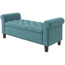 Panca Vintage con Contenitore 126x48,5x57 cm Imbottita in Velluto Verde      