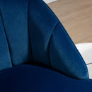 Poltroncina da Camera 65x64x77 cm In Poliestere effetto Velluto Blu Scuro