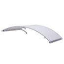 Pensilina Tettoia ad Arco 160x120 cm in Alluminio e Policarbonato Compatto Satinato Opalino Seconda Scelta