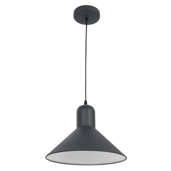 Lampada Design a Sospensione Corpo in Metallo Nero Esterno Bianco Interno Ø34,5x28 cm prezzo