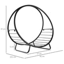 Portalegna per Camino 45x29,5x47 cm in Ferro Battuto  Nero